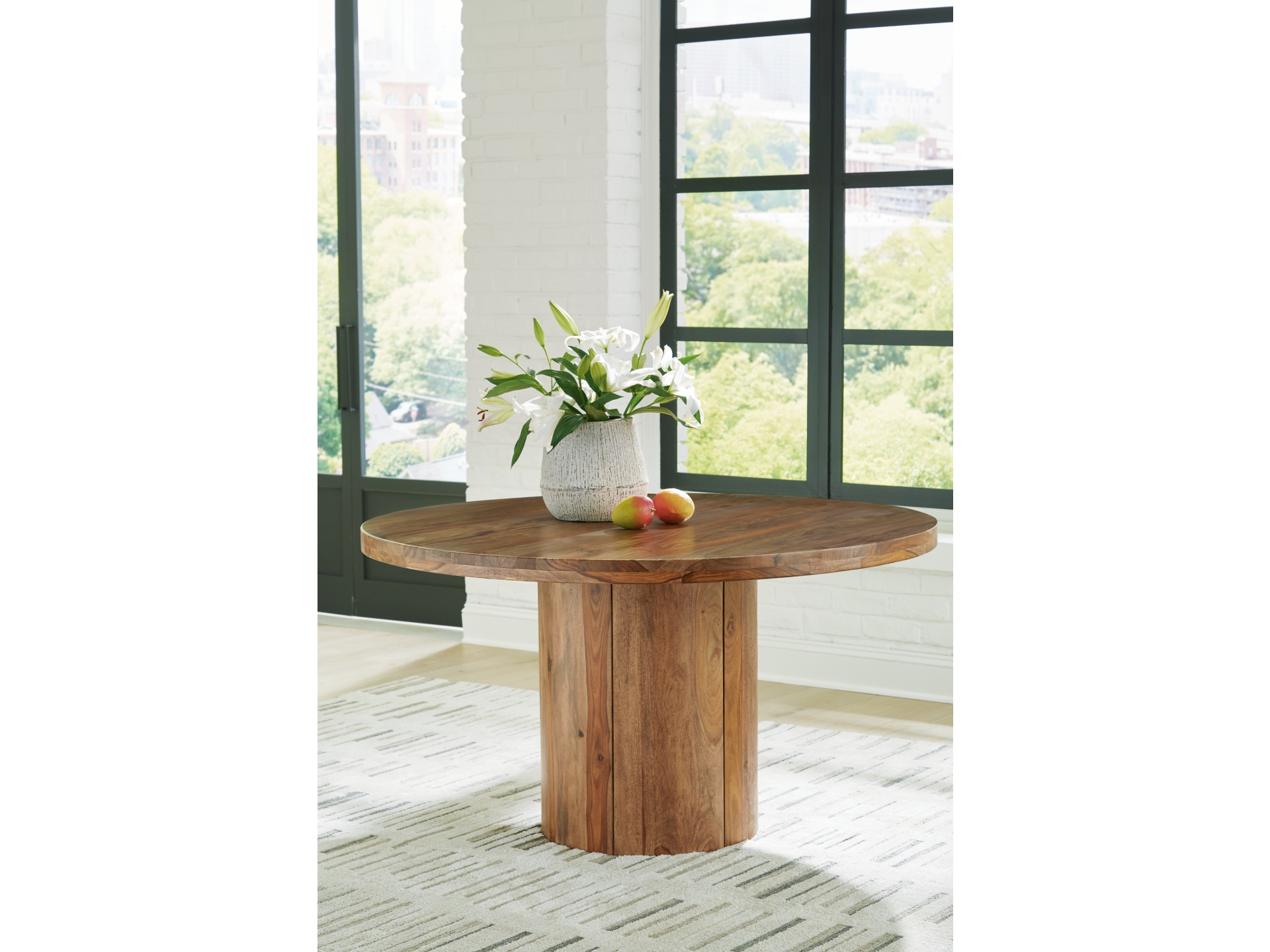 Dressonni Dining Table and 4 Chairs Brown 