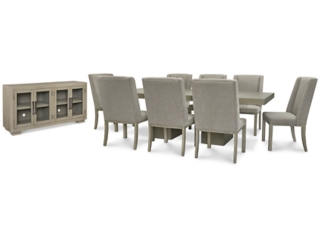 Fawnburg Extendable Dining Table and 8 Chairs with Storage