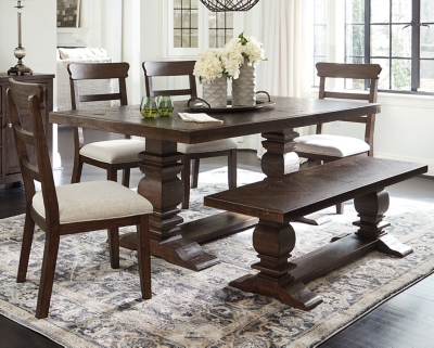 Hillcott Dining Table and 4 Chairs and Bench