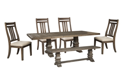 Wyndahl Dining Table and 4 Chairs and Bench