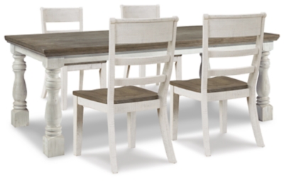 APG-D814-254 Havalance Dining Table and 4 Chairs, White/Gray sku APG-D814-254