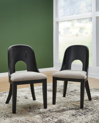 Rowanbeck Dining Chair (Set of 2), Gray/Black