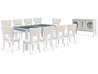 Chalanna Extendable Dining Table and 10 Chairs with Storage