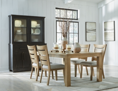 Galliden Dining Table and 4 Chairs, Light Brown