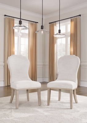 Jorlaina Dining Chair (Set of 2), Light Grayish Brown