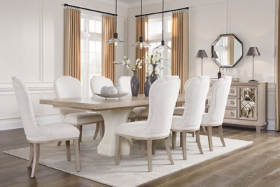 Jorlaina Dining Table and 8 Chairs Set | Elegant Design