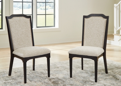 D971-01 Welltern Dining Chair (Set of 2), Cream/Black sku D971-01