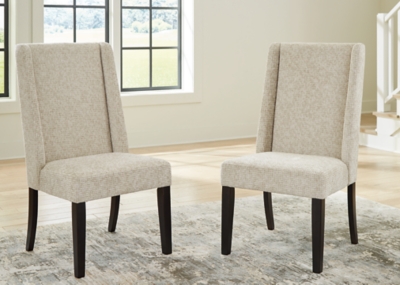 Welltern Modified Wing Chair (Set of 2), Cream/Black