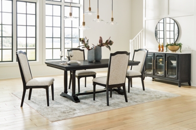 APG-D97145-5P Welltern Dining Table and 4 Chairs, Black sku APG-D97145-5P