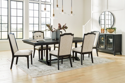 APG-D97145-8P Welltern Dining Table and 6 Chairs with Storage, B sku APG-D97145-8P