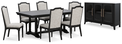Welltern Dining Table and 6 Chairs with Storage, , large