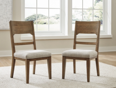 Cabalynn Dining Side Chair (Set of 2), Oatmeal/Light Brown