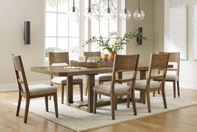 APG-D97435-7P Cabalynn Dining Table and 6 Chairs, Light Brown sku APG-D97435-7P