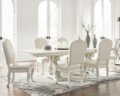 APG-D980D4-7P Arlendyne Dining Table and 6 Chairs, Antique White sku APG-D980D4-7P