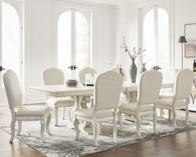 APG-D980D4-9P Arlendyne Dining Table and 8 Chairs, Antique White sku APG-D980D4-9P