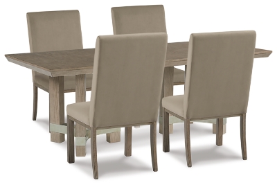 Chrestner Dining Table and 4 Chairs, Gray