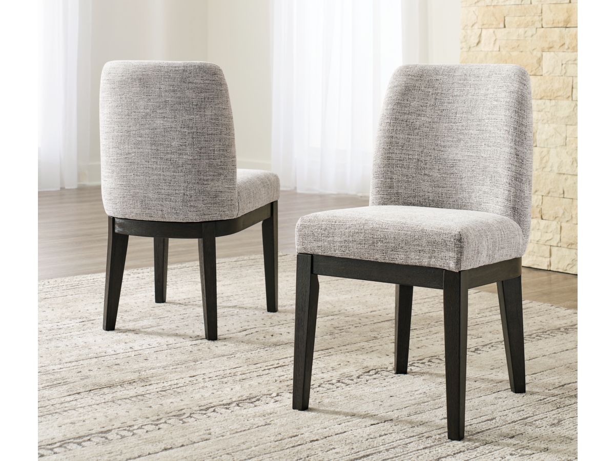Burkhaus Side Chair - Beige/Dark Brown - (D984-01) Burkhaus Side Chair - Beige/Dark Brown - (D984-01)