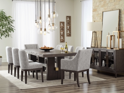 APG-D984-P10 Burkhaus Dining Table and 8 Chairs with Storage, D sku APG-D984-P10