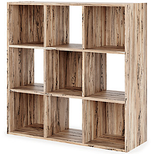 Keep clutter out from underfoot with the Piperton nine-cube organizer. The natural finish over replicated sugarberry wood grain is warm and inviting, all while keeping your toys, knickknacks and other items stored away. The perfect marriage of style and function, this organizer is an ideal addition to any busy living space.Made with engineered wood (MDF/particleboard) and decorative laminate | Natural finish over replicated sugarberry wood grain | Accommodates any 10.5" W x 10.5" D x 11" H storage bin | Assembly required | Estimated Assembly Time: 25 Minutes