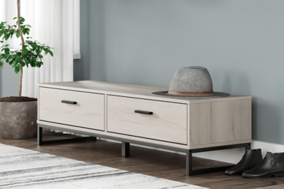 Socalle 2 Drawer Storage Bench, Light Natural