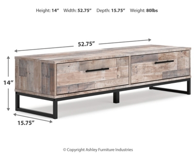 Neilsville Storage Bench, Whitewash, large
