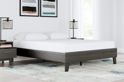 Brymont Queen Platform Bed, Dark Gray, large