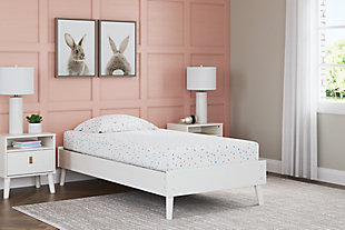 Aprilyn Twin Platform Bed, White, rollover