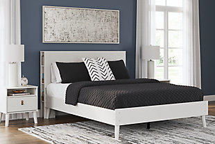 Aprilyn Queen Bookcase Bed, White, rollover
