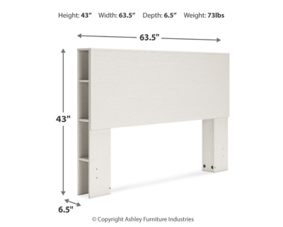Aprilyn Queen Bookcase Headboard, White, large
