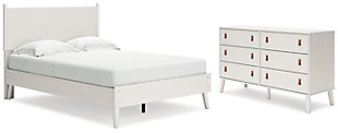 Aprilyn Full Panel Bed with Dresser, White, large