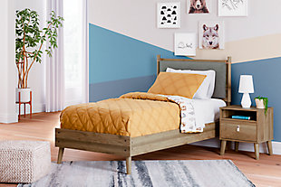 Aprilyn Twin Panel Bed, Honey, rollover