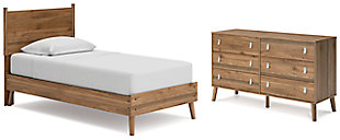 Aprilyn Twin Panel Bed with Dresser, Honey, large