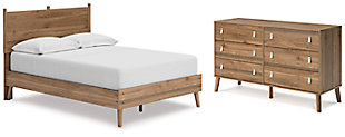 Aprilyn Full Panel Bed with Dresser, Honey, large
