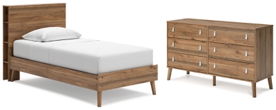 Aprilyn Twin Bookcase Bed with Dresser, Honey, large