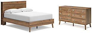 Aprilyn Full Bookcase Bed with Dresser, Honey, large