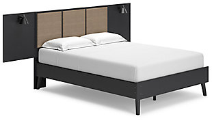 Charlang Full Panel Platform Bed with 2 Extensions, Two-tone, large