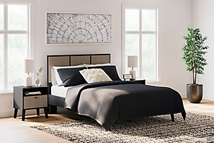 Charlang Full Panel Platform Bed, Two-tone, rollover