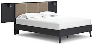 Charlang Queen Panel Platform Bed with 2 Extensions, Two-tone, large