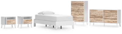 Piperton Twin Platform Bed with Dresser, Chest and 2 Nightstands