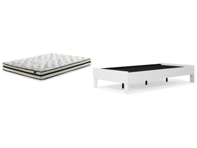 Piperton Twin Platform Bed with Mattress, White, large