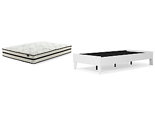 Piperton Twin Platform Bed with Mattress, White, large