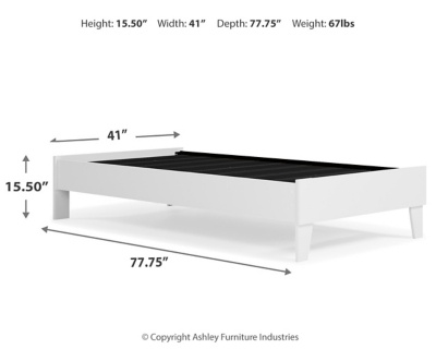 Piperton Twin Platform Bed, White, large