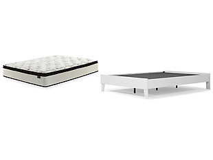Piperton Queen Platform Bed with Mattress, White, large