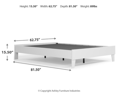 Piperton Queen Platform Bed, White, large