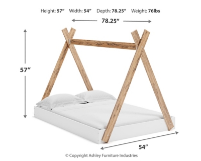 Piperton Full Tent Complete Bed in Box, Two-tone Brown/White, large