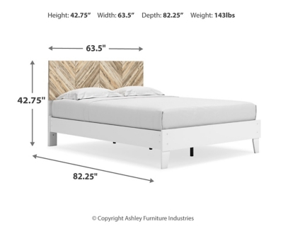 Piperton Queen Panel Platform Bed, Two-tone Brown/White, large