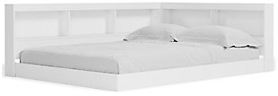Piperton Full Bookcase Storage Bed, White, large