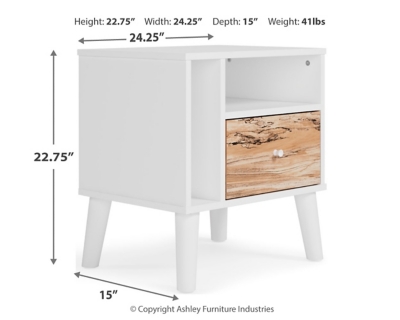 Piperton Nightstand, Two-tone Brown/White, large