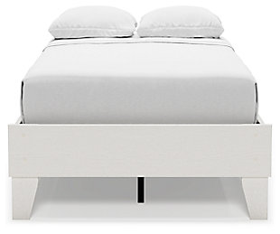 Fresh and inviting, the Vaibryn twin platform bed is truly versatile. A crisp white painted finish with a subtle replicated wood grain brings light to your room. With no additional foundation required, this bed is a lively addition that will brighten your space in a snap.Includes footboard, rails and platform | Made of engineered wood and decorative laminate | White painted finish with a subtle replicated wood grain | No additional foundation/box spring needed | Mattress sold separately | Assembly required | Estimated Assembly Time: 30 Minutes