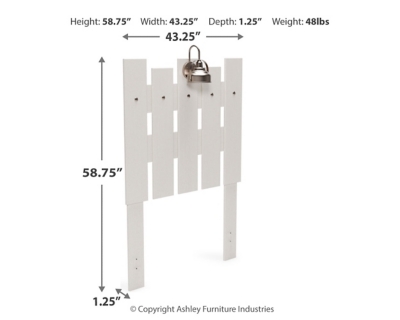 Vaibryn Twin Panel Headboard, White, large